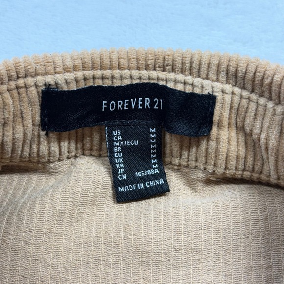 Forever 21 Corduroy Jacket Women Medium Tan Excellent Utility Cropped Shacket - Picture 3 of 8